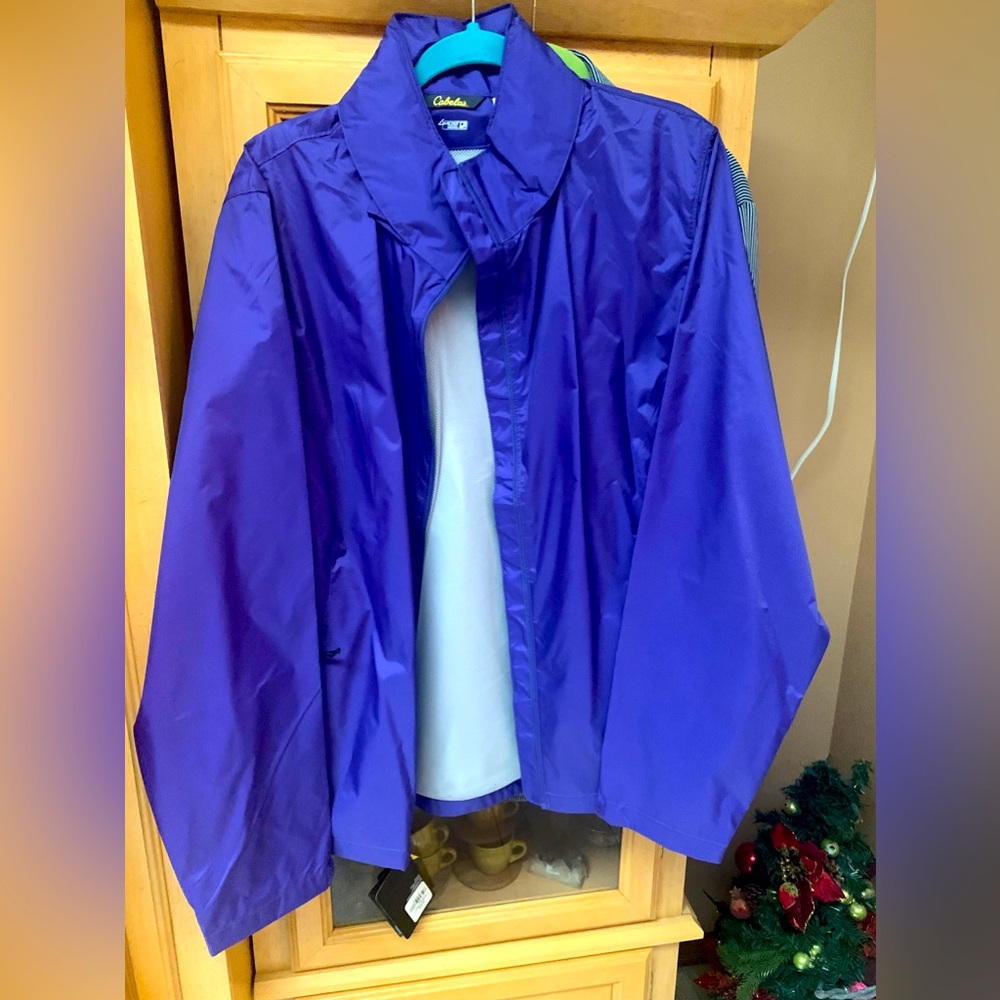 Ladies hooded rain jacket (purple 2XL)